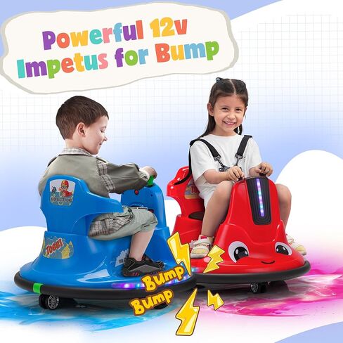 TOBBI Toddlers Bumper Car, 12v Baby Electric Ride On Snail Shape Toy with Remote Control/Children DIY Funny Stickers/360 Degree Spin for Kids of Ages 1.5-9 (Purper) in Kuwait