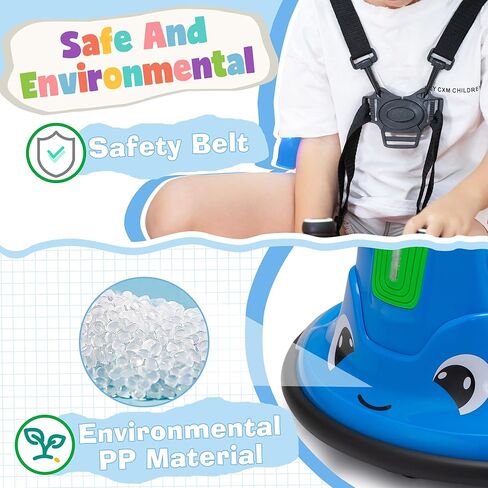 TOBBI Toddlers Bumper Car, 12v Baby Electric Ride On Snail Shape Toy with Remote Control/Children DIY Funny Stickers/360 Degree Spin for Kids of Ages 1.5-9 (Purper) in Kuwait