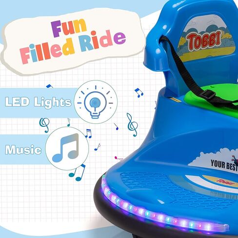 TOBBI Toddlers Bumper Car, 12v Baby Electric Ride On Snail Shape Toy with Remote Control/Children DIY Funny Stickers/360 Degree Spin for Kids of Ages 1.5-9 (Purper) in Kuwait