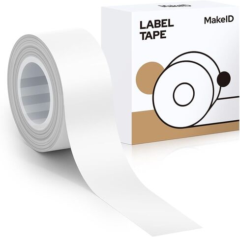 عبوات شريط صانع الملصقات MakeID L1 E1 Q1، 16 مم × 4 م (0.63 بوصة × 13 بوصة) ملصق مستمر مغلف حراريًا مقاوم للماء ذاتي اللصق بديل لشريط الملصقات متعدد الأغراض in Kuwait