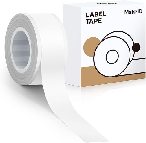 عبوات شريط صانع الملصقات MakeID L1 E1 Q1، 16 مم × 4 م (0.63 بوصة × 13 بوصة) ملصق مستمر مغلف حراريًا مقاوم للماء ذاتي اللصق بديل لشريط الملصقات متعدد الأغراض in Kuwait