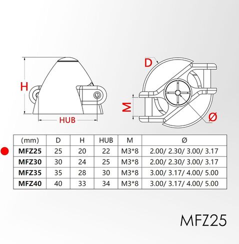 Metal Folding Propeller Spinner 25mm/30mm/35mm/40mm Z-Shaped w/Different Motor Shaft Diameter 3.0/3.17/4.0/5.0 for F5K F5J P5B Airplane RC Glider (MFZ35) in Kuwait