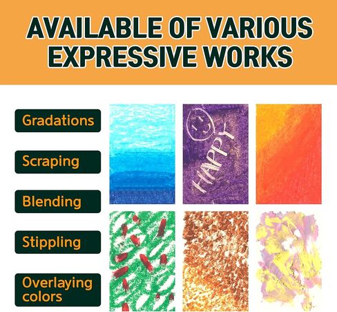 HA SHI Soft White Oil Pastels, Non Toxic for Kids, Artists, Beginners, Students, Adults, pastels art supplies for kids, craypas oil pastels (Oil Pastels White-6stick) in Kuwait