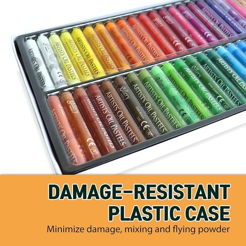 مجموعة ألوان الباستيل الزيتية الناعمة HA SHI (50 عصا، 48 لونًا) لوازم فنية للفنانين، عصا الرسم الزيتي للمعرض، مجموعة الفصل الدراسي، أقلام تلوين زيتية احترافية، مثالية للفنانين المحترفين in Kuwait