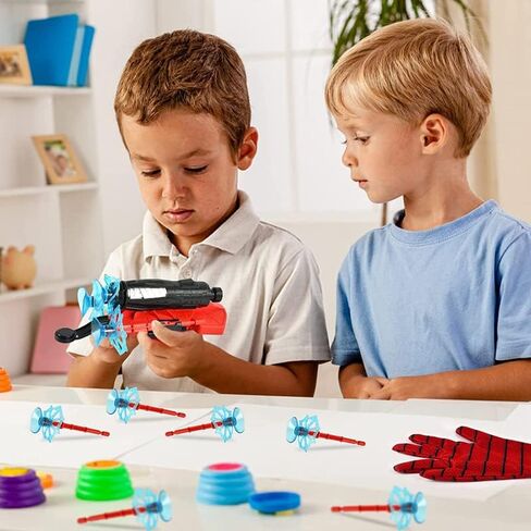 لعبة Spider Gloves Man Web Shooter، لعبة سبايدر كيدز البلاستيكية للعب الأدوار، قفاز إطلاق أفلام رائع مع مجموعة ألعاب المعصم، ألعاب تعليمية مضحكة لتزيين الأطفال (أحمر) in Kuwait