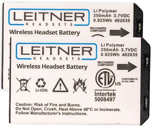 Leitner Genuine Replacement Battery for LH470, LH475, LH570, LH575, LH670, and LH675 – Works with All Premium Plus Headsets - 2 Pack in Saudi Arabia
