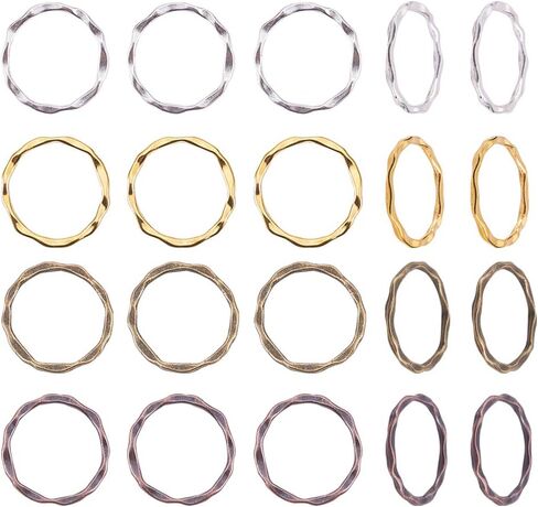 PH PandaHall 200pcs 4 Colors Alloy Linking Rings Tibetan Style Circle Frames Charms Links Jewelry Connectors for Necklaces Bracelets Jewelry Dangle Earring Making in Saudi Arabia