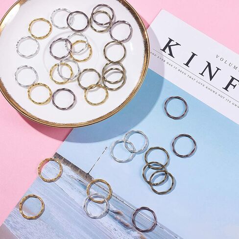 PH PandaHall 200pcs 4 Colors Alloy Linking Rings Tibetan Style Circle Frames Charms Links Jewelry Connectors for Necklaces Bracelets Jewelry Dangle Earring Making in Saudi Arabia