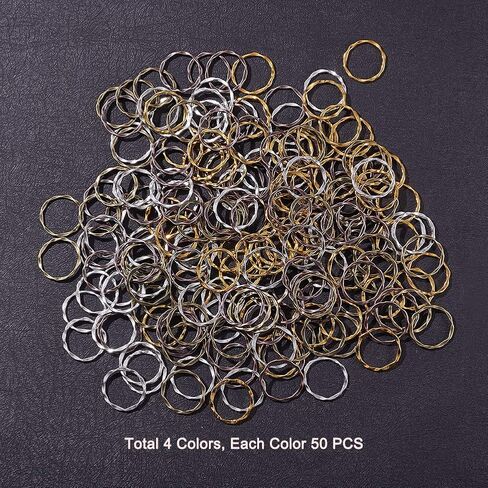 PH PandaHall 200pcs 4 Colors Alloy Linking Rings Tibetan Style Circle Frames Charms Links Jewelry Connectors for Necklaces Bracelets Jewelry Dangle Earring Making in Saudi Arabia