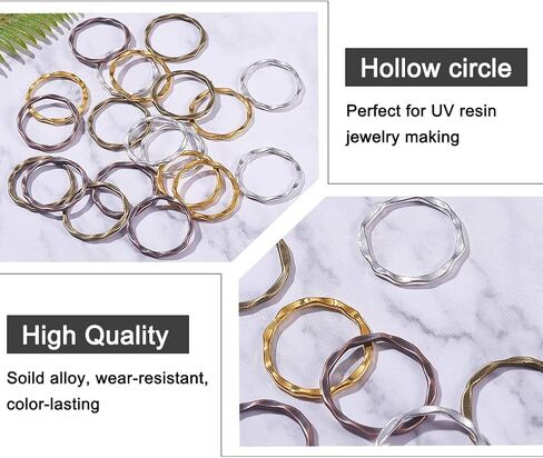 PH PandaHall 200pcs 4 Colors Alloy Linking Rings Tibetan Style Circle Frames Charms Links Jewelry Connectors for Necklaces Bracelets Jewelry Dangle Earring Making in Saudi Arabia