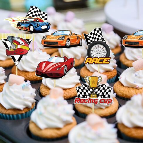 24 Pcs Truck Car Cupcake Toppers Truck Car Theme Birthday Party Supplies Baby Shower Party Boys Girls Truck Car Decorations Supplies ﻿ in Kuwait