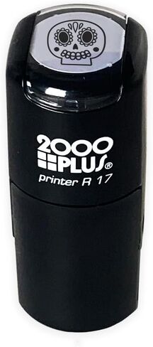 Sugar Skull Stamp / 2000 Plus Self Inking Teacher Stamper / 9/16" Candy Skull Halloween Black Imprint/Planner Worksheet Stamp in Saudi Arabia