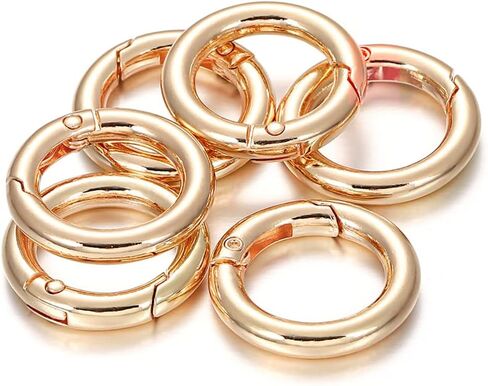 10pcs Gate O Ring Round Spring Snap Trigger Clip Handbag Purse Accessories for DIY Purse Handbag Strap Key Ring Keychain (Light Gold 25mm) in Saudi Arabia