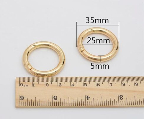 10pcs Gate O Ring Round Spring Snap Trigger Clip Handbag Purse Accessories for DIY Purse Handbag Strap Key Ring Keychain (Light Gold 25mm) in Saudi Arabia
