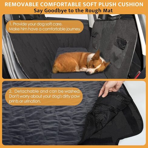 Back Seat Extender for Dogs - Waterproof Backseat Extender for Dogs - Pet Liner Set for Tesla Model 3/S - Suitable for All Sedan (1 Pack Dog Car Seat Cover + 2 Pack Door Protector) in Saudi Arabia