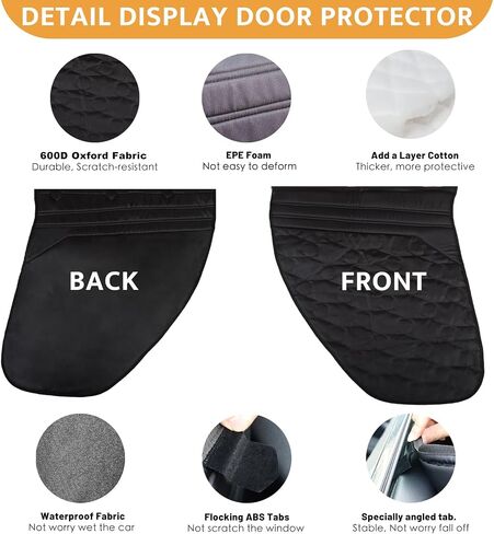 Back Seat Extender for Dogs - Waterproof Backseat Extender for Dogs - Pet Liner Set for Tesla Model 3/S - Suitable for All Sedan (1 Pack Dog Car Seat Cover + 2 Pack Door Protector) in Saudi Arabia