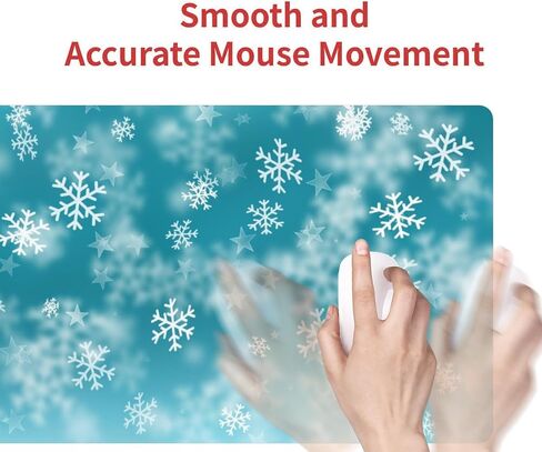 Christmas Gaming Mouse Pad,XL Snowflake Xmas Extended Large Mat Mousepad Desk Pad Rubber Base Stitched Edge Winter Holiday Long Keyboard Pad for Computer, 31.5X 11.8 Inch in Saudi Arabia