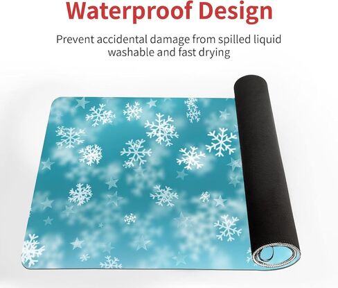 Christmas Gaming Mouse Pad,XL Snowflake Xmas Extended Large Mat Mousepad Desk Pad Rubber Base Stitched Edge Winter Holiday Long Keyboard Pad for Computer, 31.5X 11.8 Inch in Saudi Arabia