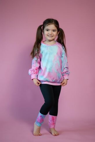 Arshiner Toddler Girls Clothes 2 Piece Outfit Sweatshirt Patchwork Leggings | Casual Clothing Sets Roundneck Long Sleeve Tops Fall Winter Sweatsuits in Saudi Arabia