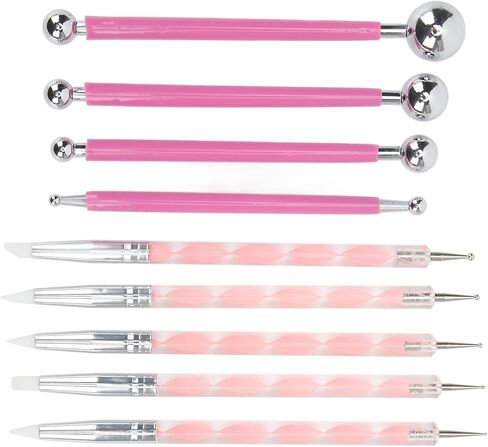 9Pcs Dotting Tools,Clay Sculpting Tools Embossing Ball Set Tracing Pens DIY Clay Indentation Tool for Rock Painting, Pottery Clay Modeling Embossing Nail Art in Saudi Arabia