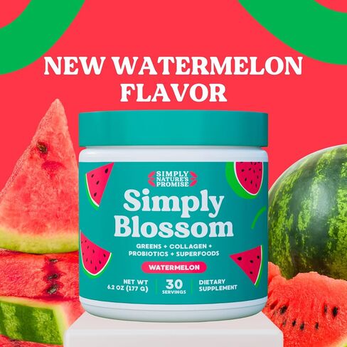 Simply Nature's Promise Blossom Nutrition Daily Greens & Superfood Powder + Collagen + Probiotics for Women's Digestive Health & Bloating Relief. Help Your Health Bloom - 2 Month Supply in Saudi Arabia