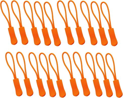 EKIND Zipper Pulls, 20-Pack Durable Extension Replacement Zipper Tags for Backpacks, Jackets, Luggage, Purses, Handbags (Fluorescent Orange) in Saudi Arabia