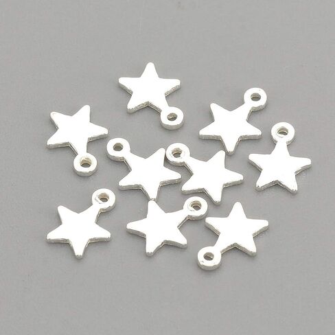 Craftdady 10Pcs Sterling Silver Flat Round Tiny Dangle Pendants Charms with Jump Rings 6x0.6mm for Jewelry Making in Saudi Arabia