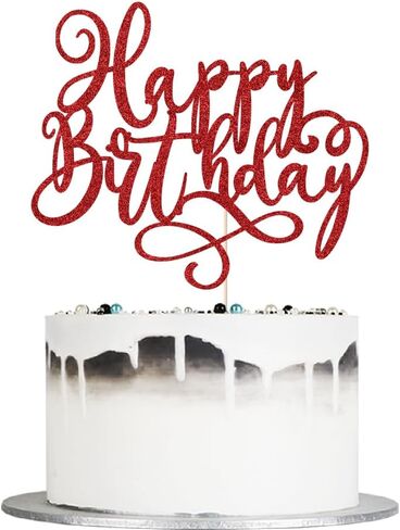 1 PCS Happy Birthday Cake Topper Birthday Party Supplies for Anniversary Celebrating Happy Birthday Party Cake Decorations Supplies (gold) in Kuwait