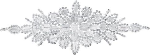 uxcell Crystal Rhinestone Applique, Sew on Applique Wedding Dress Decoration for Women DIY Prom Ceremony Party, AB, Silver, 1 PCS in Saudi Arabia