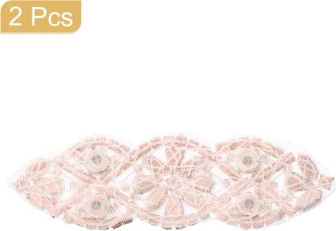 uxcell Crystal Rhinestone Applique, Sew on Applique Wedding Dress Belt Decoration for Women DIY Accessories Prom Ceremony Wedding Party Rose Gold, 2 PCS in Saudi Arabia
