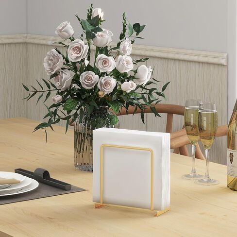 Napkin Holder for Table, Metal Napkin Holder for Kitchen Dining, Standing Paper Napkin Storage for Table Countertop, Black in Saudi Arabia