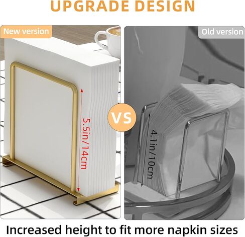 Napkin Holder for Table, Metal Napkin Holder for Kitchen Dining, Standing Paper Napkin Storage for Table Countertop, Black in Saudi Arabia