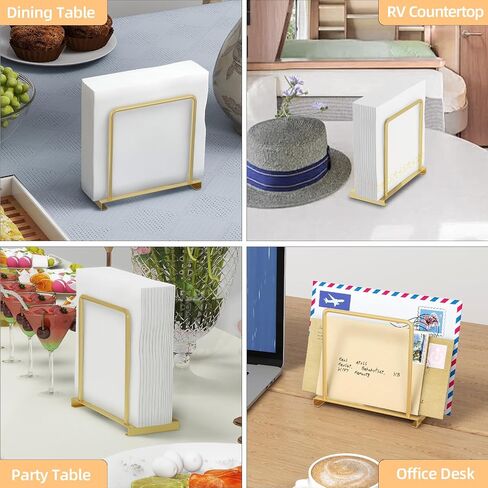 Napkin Holder for Table, Metal Napkin Holder for Kitchen Dining, Standing Paper Napkin Storage for Table Countertop, Black in Saudi Arabia