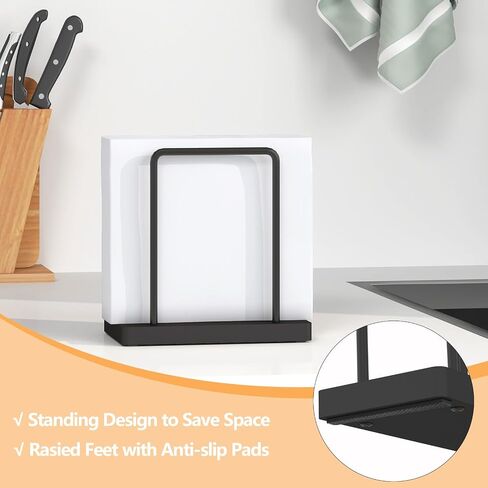 Napkin Holder for Table, Metal Napkin Holder for Kitchen Dining, Standing Paper Napkin Storage for Table Countertop, Black in Saudi Arabia