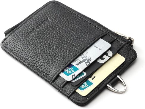 Badge Holder-Genuine Leather ID Badge Holder with Zipper Pocket and Nylon Lanyard – Perfect for Badges, Cards, and More in Saudi Arabia