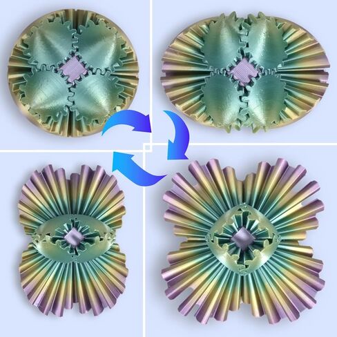 3D Printed Gear Ball, Gear Sphere Fidget Toy Stress Relief Toy for ADHD, Anxiety Relaxing Toy for Adults at Work/Study/Travel (Straight-Line, Candy-Color) in Saudi Arabia