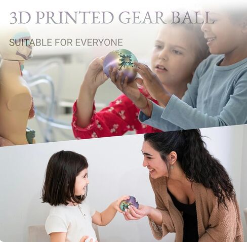 3D Printed Gear Ball, Gear Sphere Fidget Toy Stress Relief Toy for ADHD, Anxiety Relaxing Toy for Adults at Work/Study/Travel (Straight-Line, Candy-Color) in Saudi Arabia