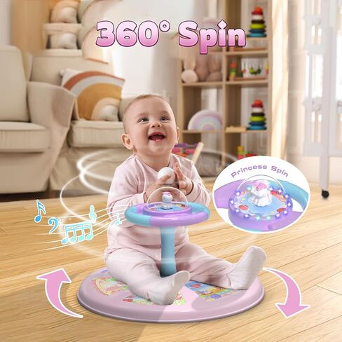PERRYHOME Frozen Princess Twist Sit and Spin Toys for Toddlers 1-3, 360° Spin Twister Twist with 4 Game Modes LED Light and Built-in BGM in Saudi Arabia