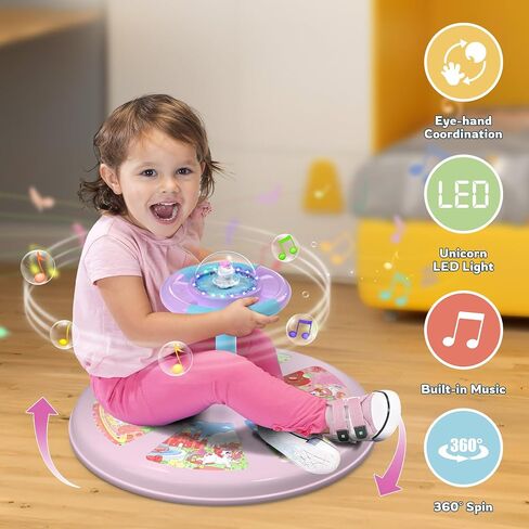 PERRYHOME Frozen Princess Twist Sit and Spin Toys for Toddlers 1-3, 360° Spin Twister Twist with 4 Game Modes LED Light and Built-in BGM in Saudi Arabia