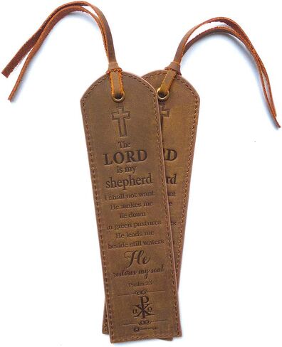 Leather Bible Bookmarks - 2 Leather Christian Bookmarks with Inspirational Bible Verse | Psalm 121 I Lift Up My Eyes To The Hills | Perfect Religious Book Marker Gifts for Men, Women, Readers, Friends in Saudi Arabia