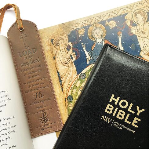 Leather Bible Bookmarks - 2 Leather Christian Bookmarks with Inspirational Bible Verse | Psalm 121 I Lift Up My Eyes To The Hills | Perfect Religious Book Marker Gifts for Men, Women, Readers, Friends in Saudi Arabia