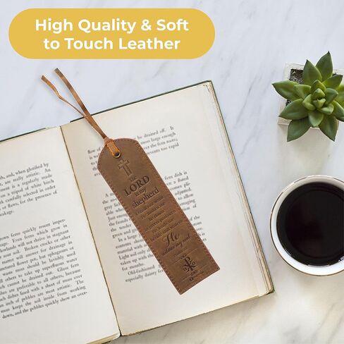 Leather Bible Bookmarks - 2 Leather Christian Bookmarks with Inspirational Bible Verse | Psalm 121 I Lift Up My Eyes To The Hills | Perfect Religious Book Marker Gifts for Men, Women, Readers, Friends in Saudi Arabia