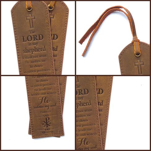 Leather Bible Bookmarks - 2 Leather Christian Bookmarks with Inspirational Bible Verse | Psalm 121 I Lift Up My Eyes To The Hills | Perfect Religious Book Marker Gifts for Men, Women, Readers, Friends in Saudi Arabia