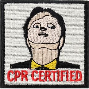 CPR Certified Morale Patch - 1 Pc Funny Embroidered Emblem Applique with Hook and Loop Fastener for Doctor Nurse Meme Morale Patch for Tactical Backpacks Hats Jackets Clothing Bag Military Gear Repair