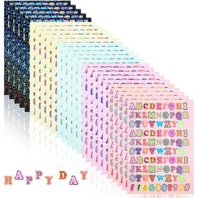 1320Pcs Alphabet Stickers 15 Sheets Vinyl Letter Stickers, Colorful Self Adhesive Letters Small Letter Stickers Waterproof, ABC Vinyl Sticker for Sign,Notebook, Classroom Decor, Door