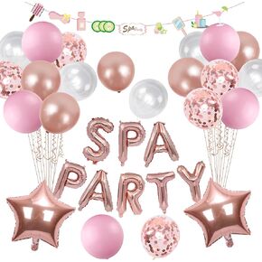 Slumber Birthday Party Supplies Girls - Purple Slumber Party Balloon Banner Large Popcorn Donut Pizza Crown Foil Balloons Set Girls Night Sleepover Pajama Theme Party Decorations