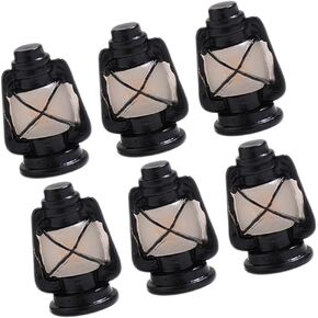 Dollhouse Miniature Lantern, 6pcs Mini Kerosene Lamp Light Fairy Garden Figurine Micro Landscape Ornament for Doll Gardening Succulent Patio Plants Pot