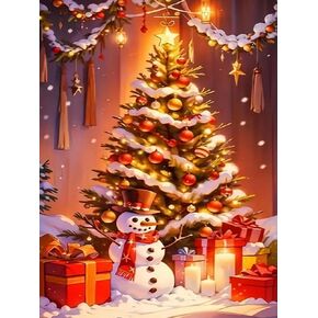 mrpwnle Diamond Painting Kits for Adults-Christmas Tree Diamond Art Kit for Adults Beginners 5D Christmas Diamond Painting Kits DIY Full Drill Diamond Art Dot Gem Art Crafts Kit 12x16in