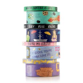 CON*QUEST Conquest Journals Friends Washi Tape Bundle, 8 Rolls, 4 15mm Rolls & 4 Corresponding 5mm Rolls, Washi Tapes for All Your Planning, Journaling and Scrapbooking Projects, Officially Licensed