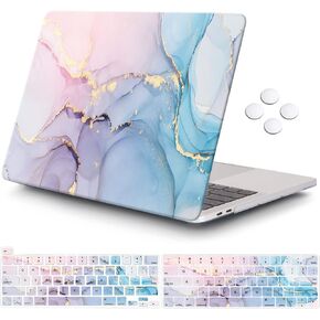 iCasso Compatible with MacBook Pro 13 inch Case 2022 2021 2020-2016 Release A2338M1/A2251/A2289/A1706/A1708, Laptop Case & Keyboard Cover & Screen Protector Only for MacBook Pro 13'' (Soft Marble)